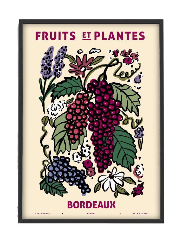 Fleurs et Plantes Bordeaux Poster